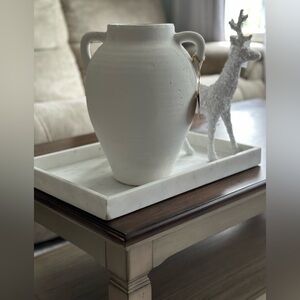 White Vase New High Double Handle